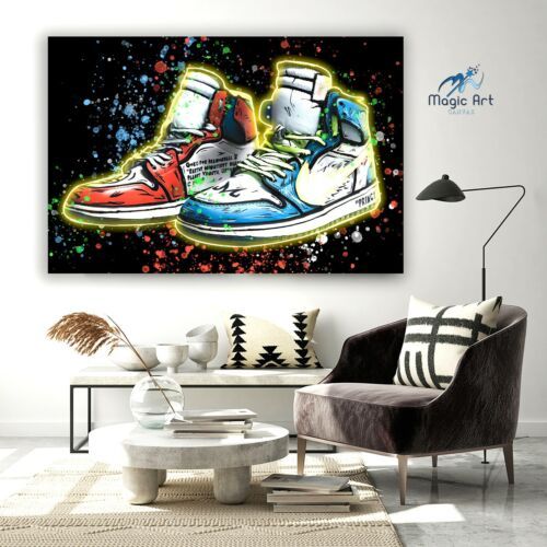 Air Jordan Sneaker Wall Art, Hypebeast Modern Art, Graffiti Art, Street  Style | Ebay Within Graffiti Style Wall Art (View 12 of 15)