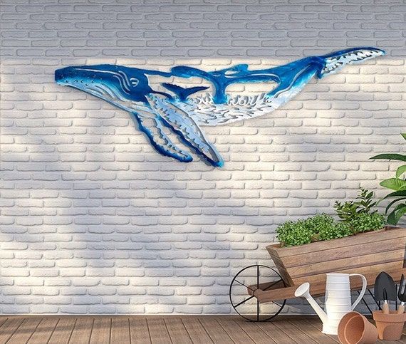 Aluminum Humpback Whale Wall Art Metal Fish Art Metal Ocean – Etsy In Whale Wall Art (View 10 of 15)