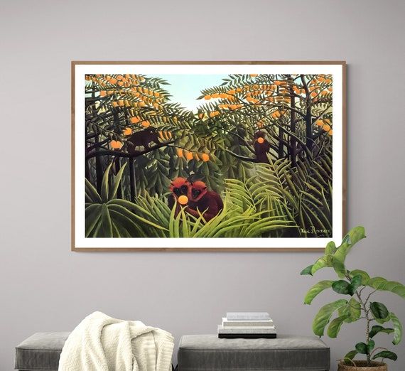 Apes In The Orange Grovehenri Rousseau Fine Art Print – Etsy Uk Throughout Orange Grove Wall Art (View 9 of 15)