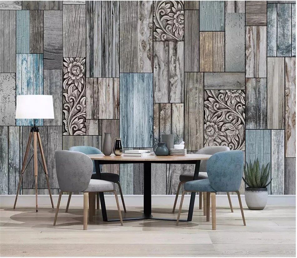 Bacal Textured Wallpaper Nordic Vintage Blue Wood Plank Wall Decor Mural  Wallpapers For Bedroom Walls 3d Wall Papers Home Decor|wallpapers| –  Aliexpress In Blue Wood Wall Art (View 14 of 15)