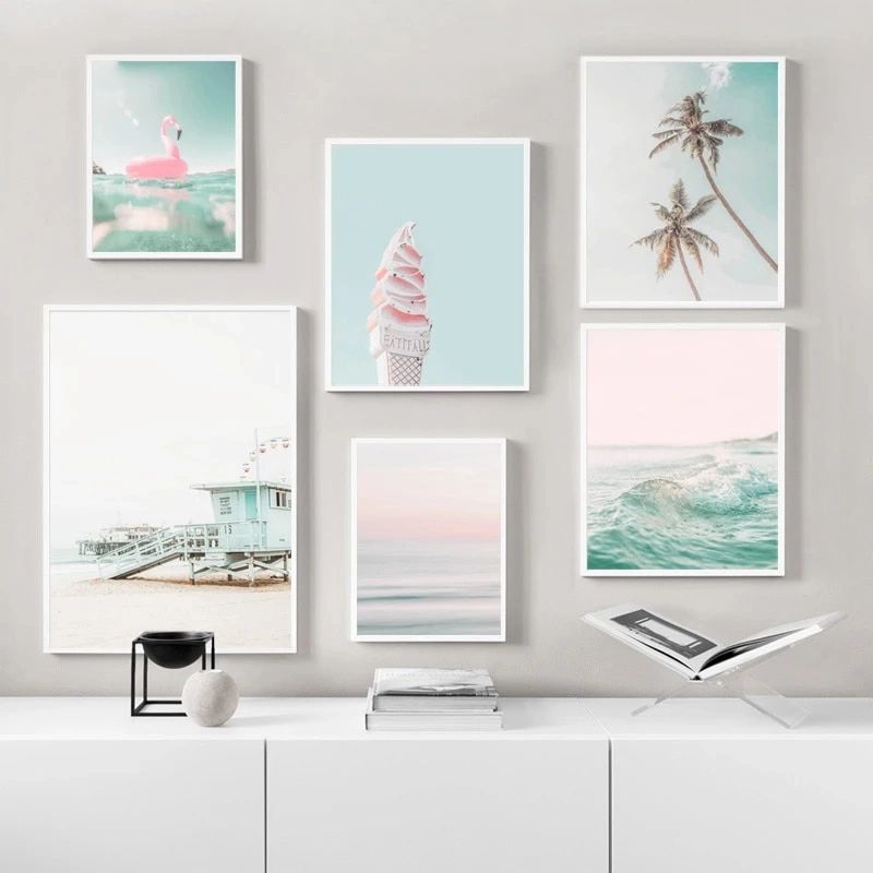 Beach Wall Art Print California Pink Pastel Modern Home Decor Nursery  Summer Posters And Prints Wall Pictures For Living Room – Painting &  Calligraphy – Aliexpress With Regard To California Living Wall Art (View 15 of 15)
