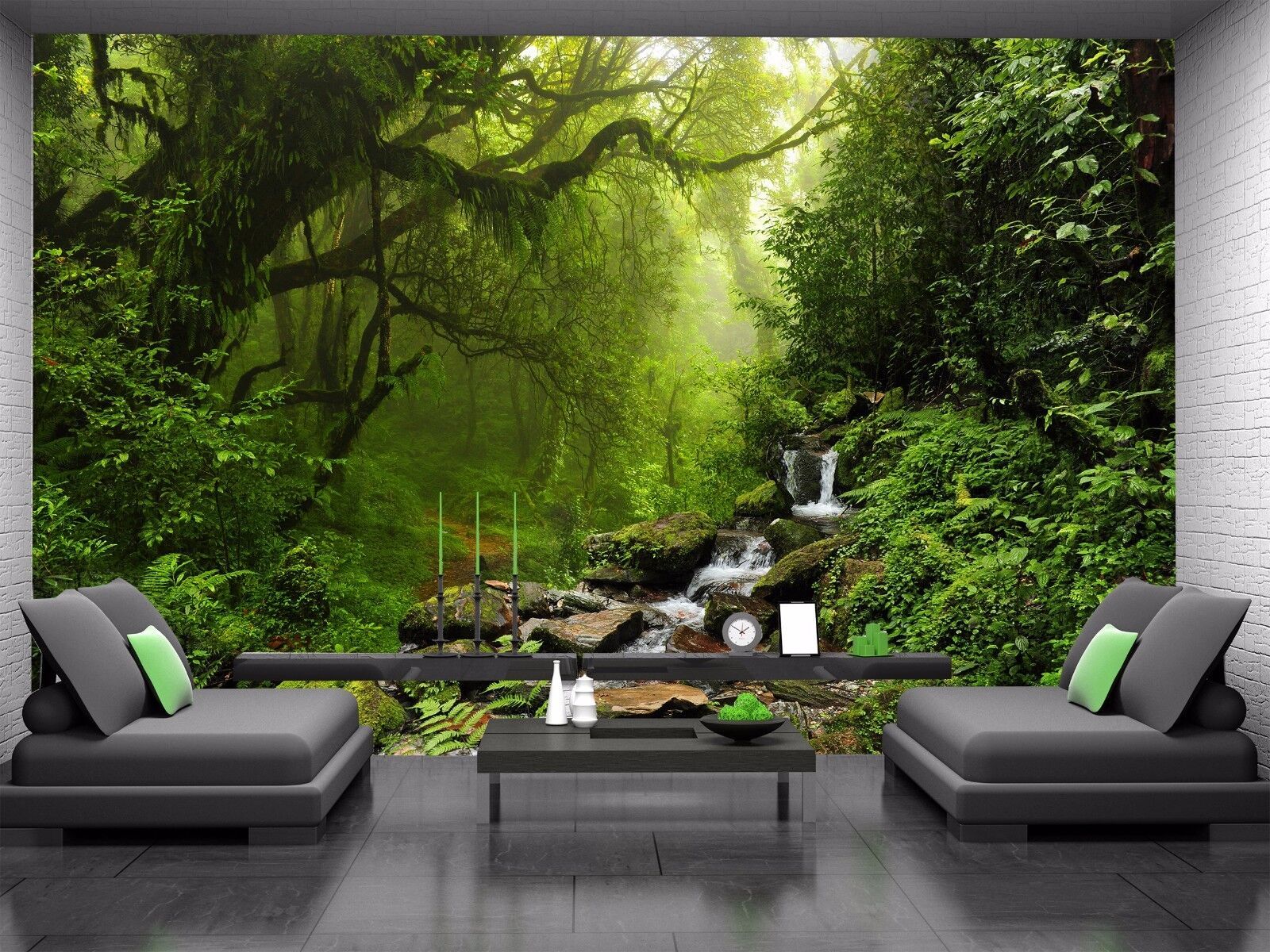 Beautiful Green Forest Photo Wallpaper Wall Mural Decor Paper Poster Wall  Art | Ebay Within Forest Wall Art (View 15 of 15)