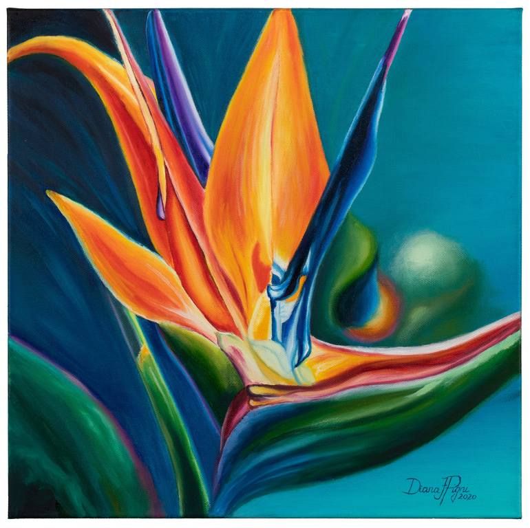 Bird Of Paradise – Tropical Wall Art Paintingdiana Pigni | Saatchi Art For Tropical Paradise Wall Art (View 10 of 15)