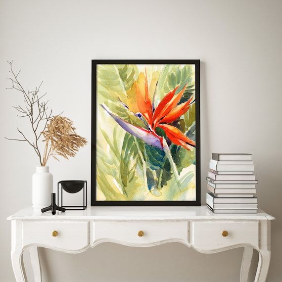 Birds Of Paradise Wall Art Tropical Flower Print Birds Of – Etsy In Tropical Paradise Wall Art (View 11 of 15)
