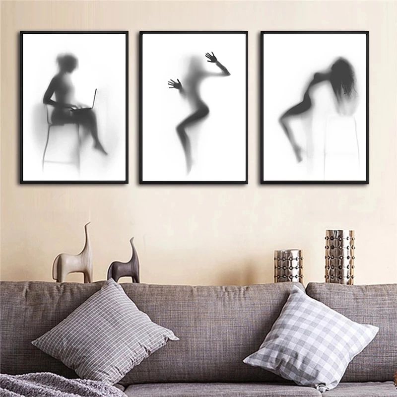 Black And White Sexy Female Wall Art Painting Print Poster Bathroom Wall  Decoration Girl In Shower Portrait Canvas Painting K400|painting &  Calligraphy| – Aliexpress Throughout Female Wall Art (View 4 of 15)