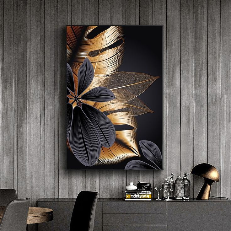 Black Golden Plant Leaf Canvas Poster Print Modern Home Decor Abstract Wall  Art Painting Nordic Living Room Decoration Picture | Abstract Wall Art  Painting, Wall Art Painting, Art Painting Inside Abstract Plant Wall Art (View 11 of 15)