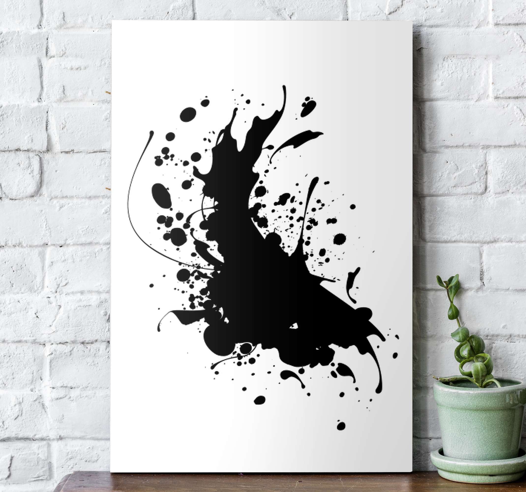 Black Ink Splash Canvas Art – Tenstickers With Ink Art Wall Art (View 15 of 15)