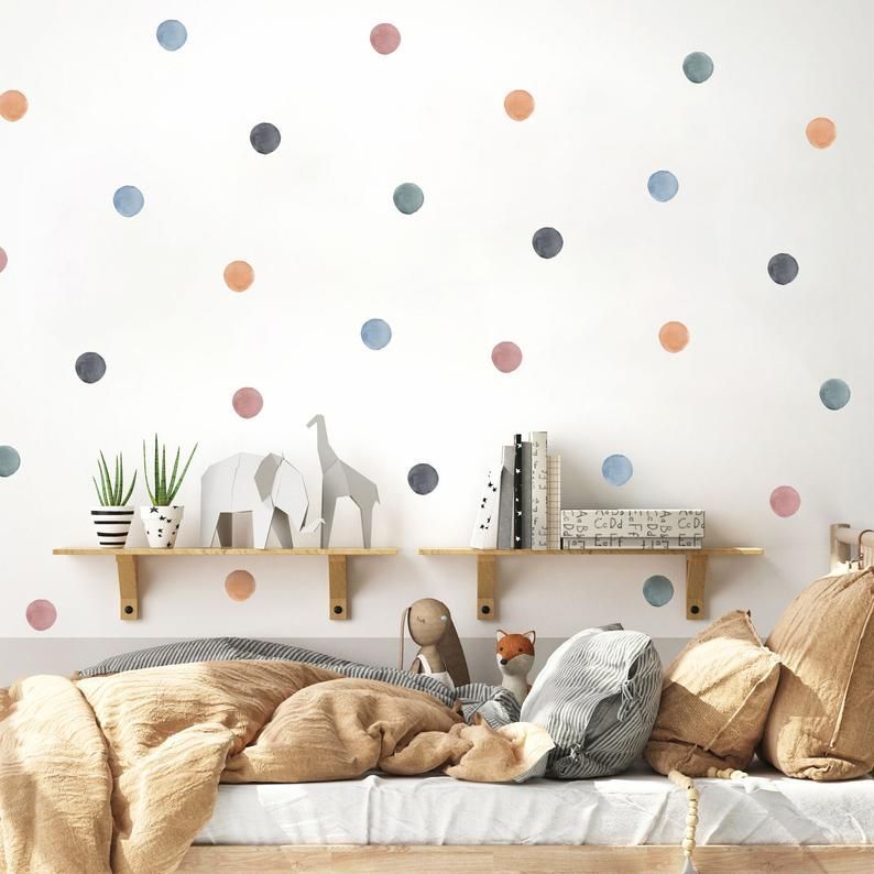 Boho Watercolour Polka Dot Wall Stickers For Kids Bedroom | Etsy | Polka Dot  Walls, Wall Stickers Kids, Kids Room Inspiration Inside Dots Wall Art (View 12 of 15)