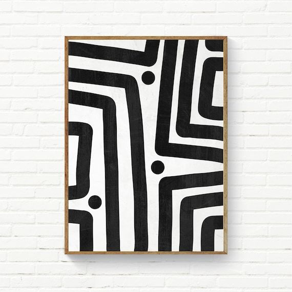Bold Black Lines Wall Art Arte Murale Astratta In Bianco E – Etsy Italia With Regard To Lines Wall Art (View 1 of 15)