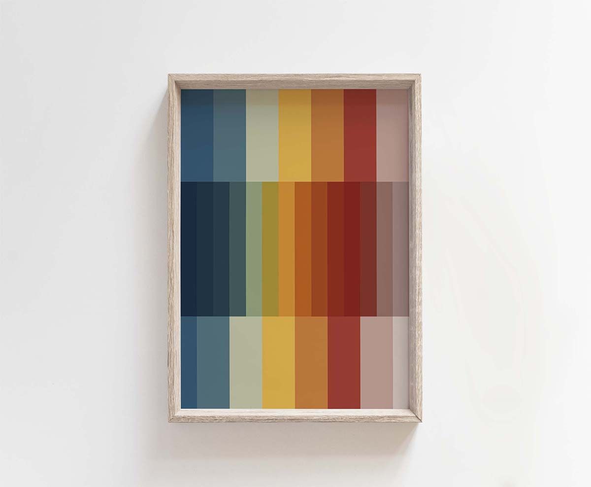 Bold Colour Block Abstract Print In Rainbow Colours – Modern Prints &  Abstract Artwork From Print Punk Within Color Block Wall Art (View 15 of 15)