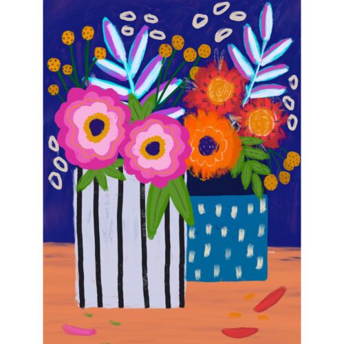 Bold Florals Flower Illustration Xl Wall Art Canvas Print | Ebay For Floral Illustration Wall Art (View 7 of 15)