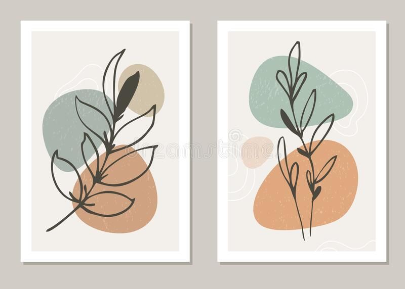 Botanical Wall Art Vector Set. Abstract Plant Design For Covers, Posters,  Prints, Wall Art In Minimal Style (View 10 of 15)