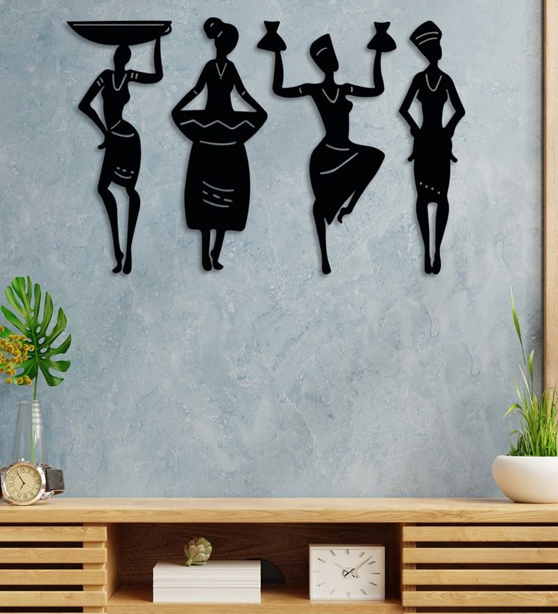 Buy Black Dancing Lady Wooden Wall Decorart Street Online – Wooden Wall  Art – Wall Art – Home Decor – Pepperfry Product Throughout Dark Teal Wood Wall Art (View 14 of 15)