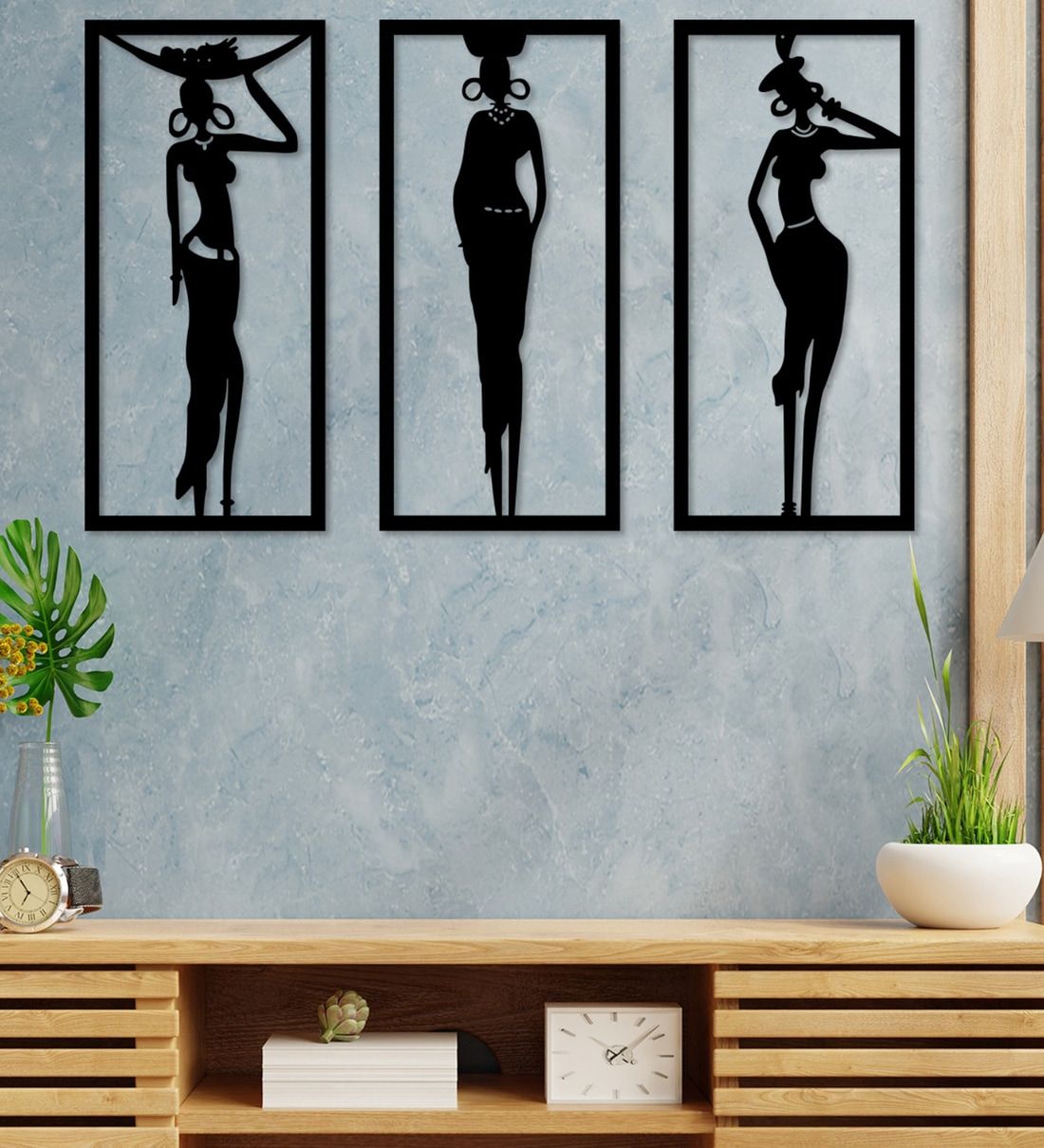 Buy Black Modern Art Lady Wooden Wall Decorart Street Online – Wooden  Wall Art – Wall Art – Home Decor – Pepperfry Product With Dark Teal Wood Wall Art (View 13 of 15)