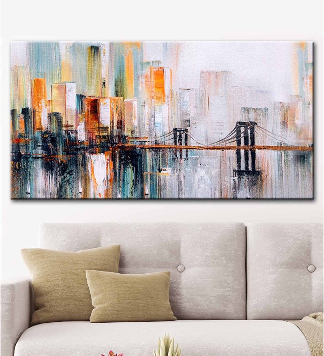 Buy Bridge Abstract Modern Art Canvas Printed Painting With Wood Frame Wallmantra Online – People & Places Art Prints – Art Prints – Home Decor –  Pepperfry Product In Modern Art Wall Art (View 13 of 15)