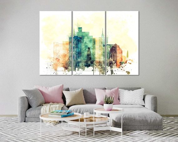 Cape Town Framed Watercolor Canvas Prints Wall Art Cape Town – Etsy Italia Regarding Watercolor Wall Art (View 5 of 15)