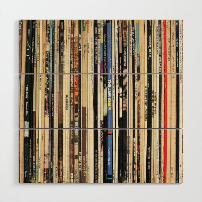 Classic Rock Vinyl Records Wood Wall Artnmtdot | Society6 Intended For Classic Rock Wall Art (View 2 of 15)
