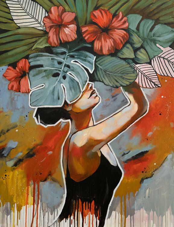 Closer To Me – Large Colorful Modern Wall Art, Expressionist Woman  Portrait, Tropical Oil Painting, Modern Interior Painting Canvasvaleria  Amirkhanyan (2021) : Painting Acrylic, Oil On Canvas – Singulart Within Oil Painting Wall Art (View 13 of 15)