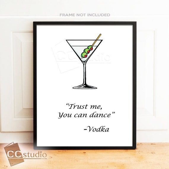 Cocktail Print Trust Me You Can Dance Alcohol Wall Art – Etsy Italia In Cocktails Wall Art (View 8 of 15)