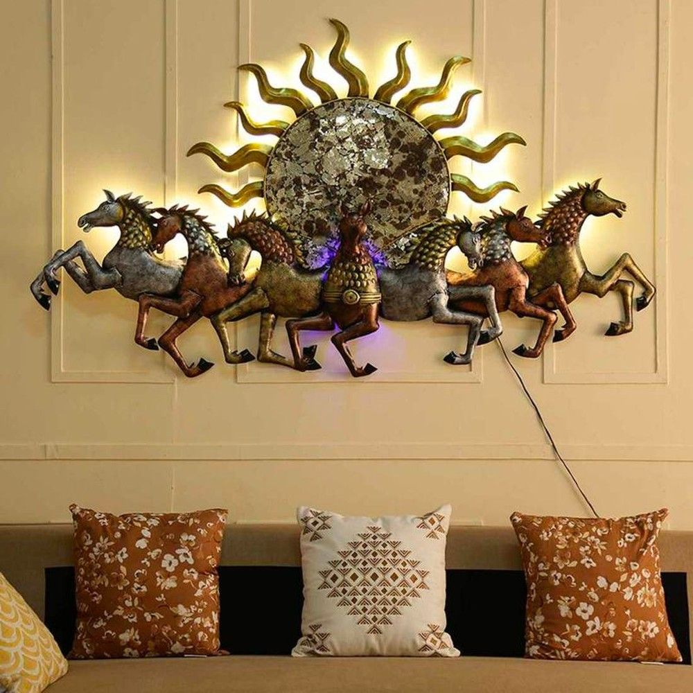 Collection Of 7 Sun Horses Metal Wall Art Decor – Yf Decor Inside The Sun Wall Art (View 13 of 15)