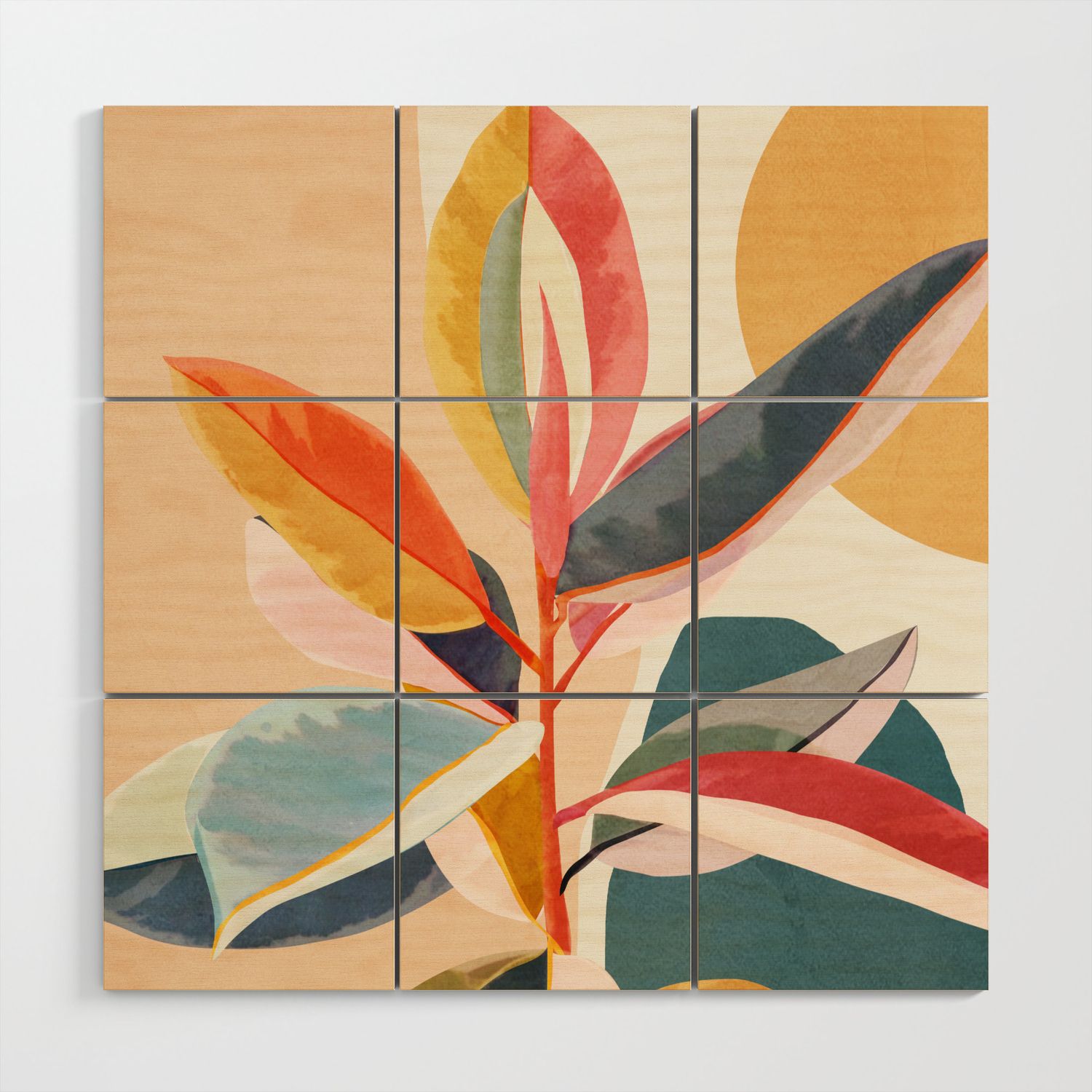 Colorful Branching Out 05 Wood Wall Artcity Art | Society6 Pertaining To Colorful Branching Wall Art (View 2 of 15)