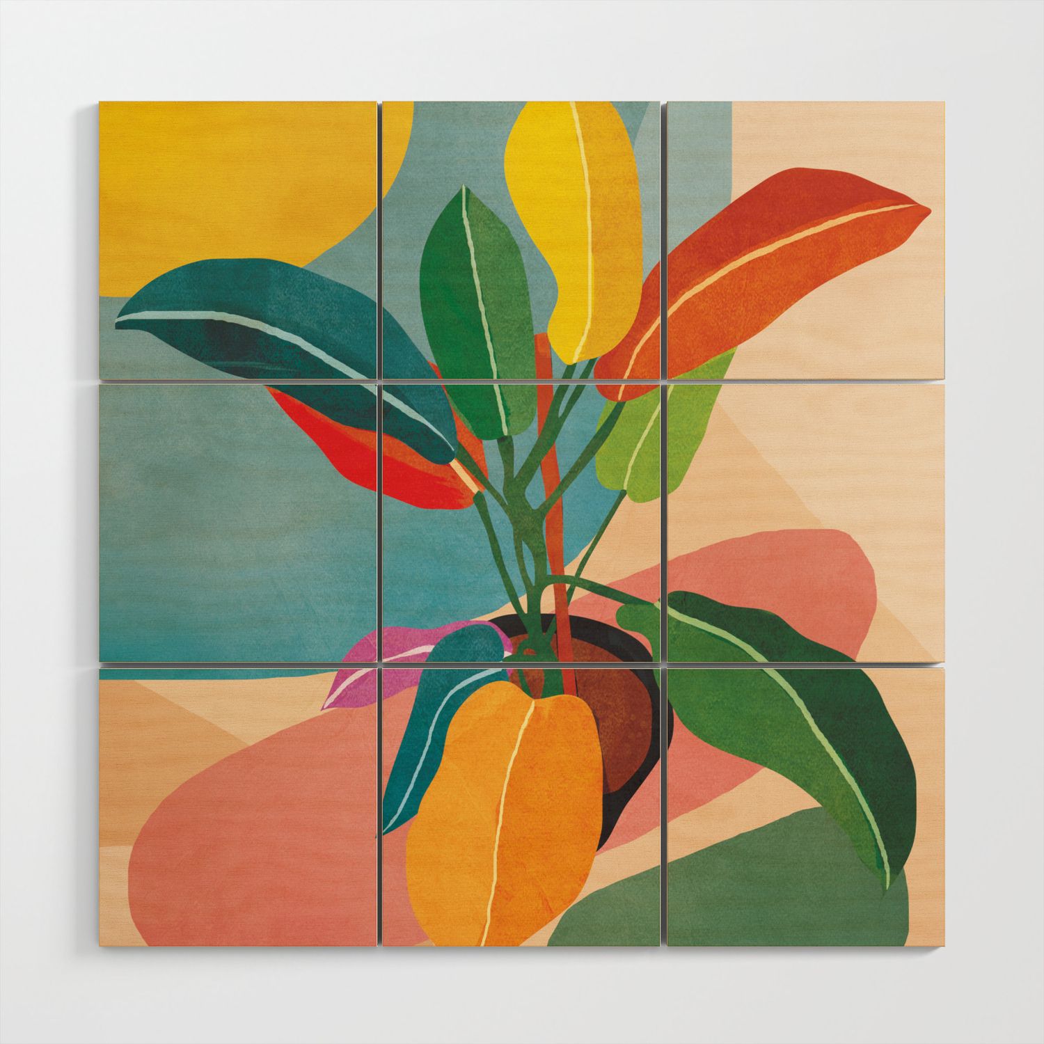 Colorful Branching Out 38 Wood Wall Artcity Art | Society6 With Colorful Branching Wall Art (View 9 of 15)