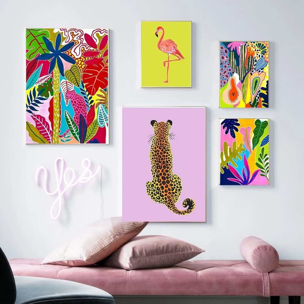Colorful Tropical Flower Leaves Plants Leopard Wall Art Canvas Painting Spring  Summer Posters And Prints For Living Room Decor – Painting & Calligraphy –  Aliexpress With Regard To Spring Summer Wall Art (View 5 of 15)