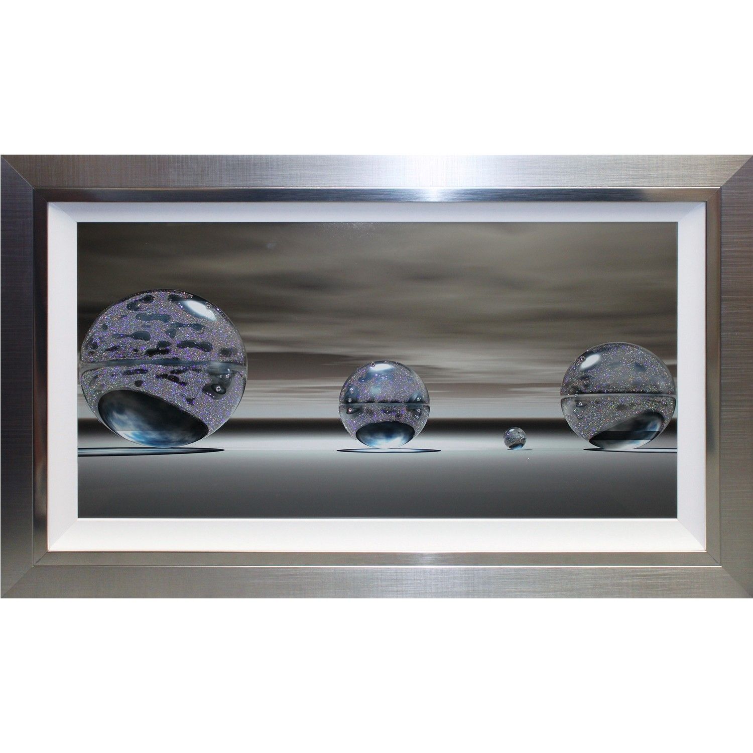 Complete Colour Silver Spheres, Framed Liquid Art | Leekes With Liquid Wall Art (View 2 of 15)