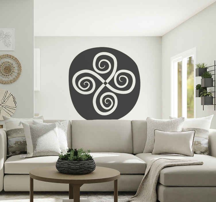 Cross Spiral Circle Wall Sticker – Tenstickers Intended For Spiral Circles Wall Art (View 14 of 15)