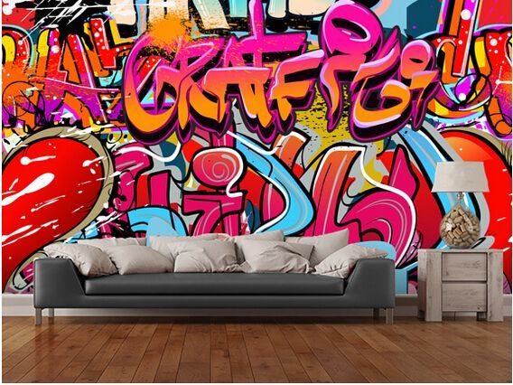 Custom 3d Personality Wallpaper, Hip Hop Graffiti Murals For The Living  Room Bedroom Tv Background Wall Waterpro… | Graffiti Wall, Graffiti Room,  Graffiti Wallpaper In Hip Hop Design Wall Art (View 13 of 15)