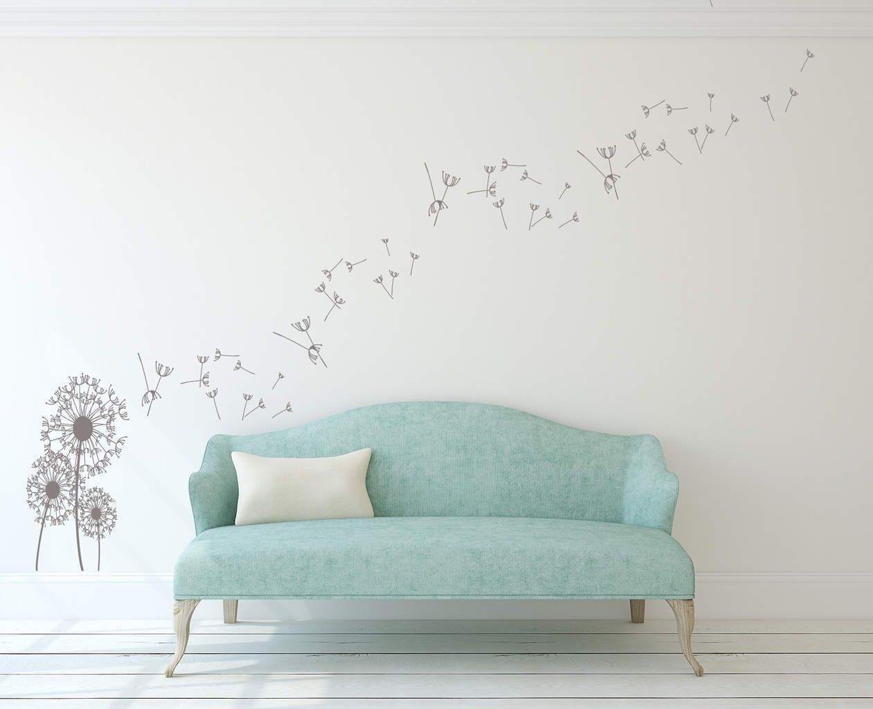 Dandelion Wall Art Decal | Dandelion Wall Decal Sticker In Flying Dandelion Wall Art (View 14 of 15)