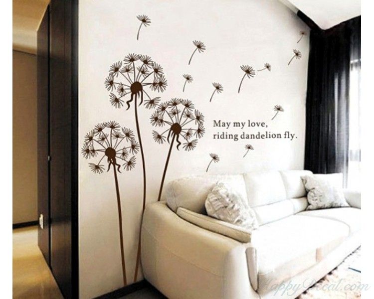 Dandelion Wall Decal With Quotes Vinyl Decals Modern Wall Art Stickers Pertaining To Flying Dandelion Wall Art (View 12 of 15)