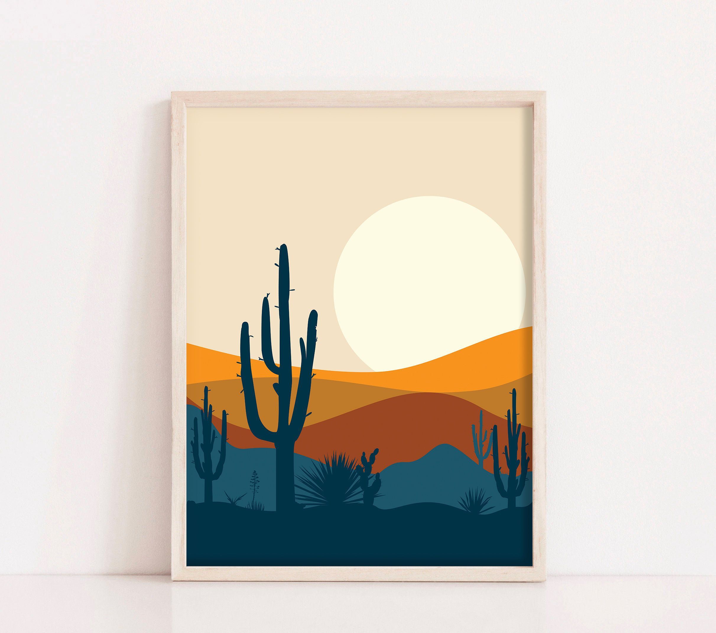 Desert Print Landscape Art Southwestern Decor Blue Orange Sun – Etsy | Desert  Art, Landscape Art, Modern Abstract Wall Art With Sun Desert Wall Art (View 4 of 15)