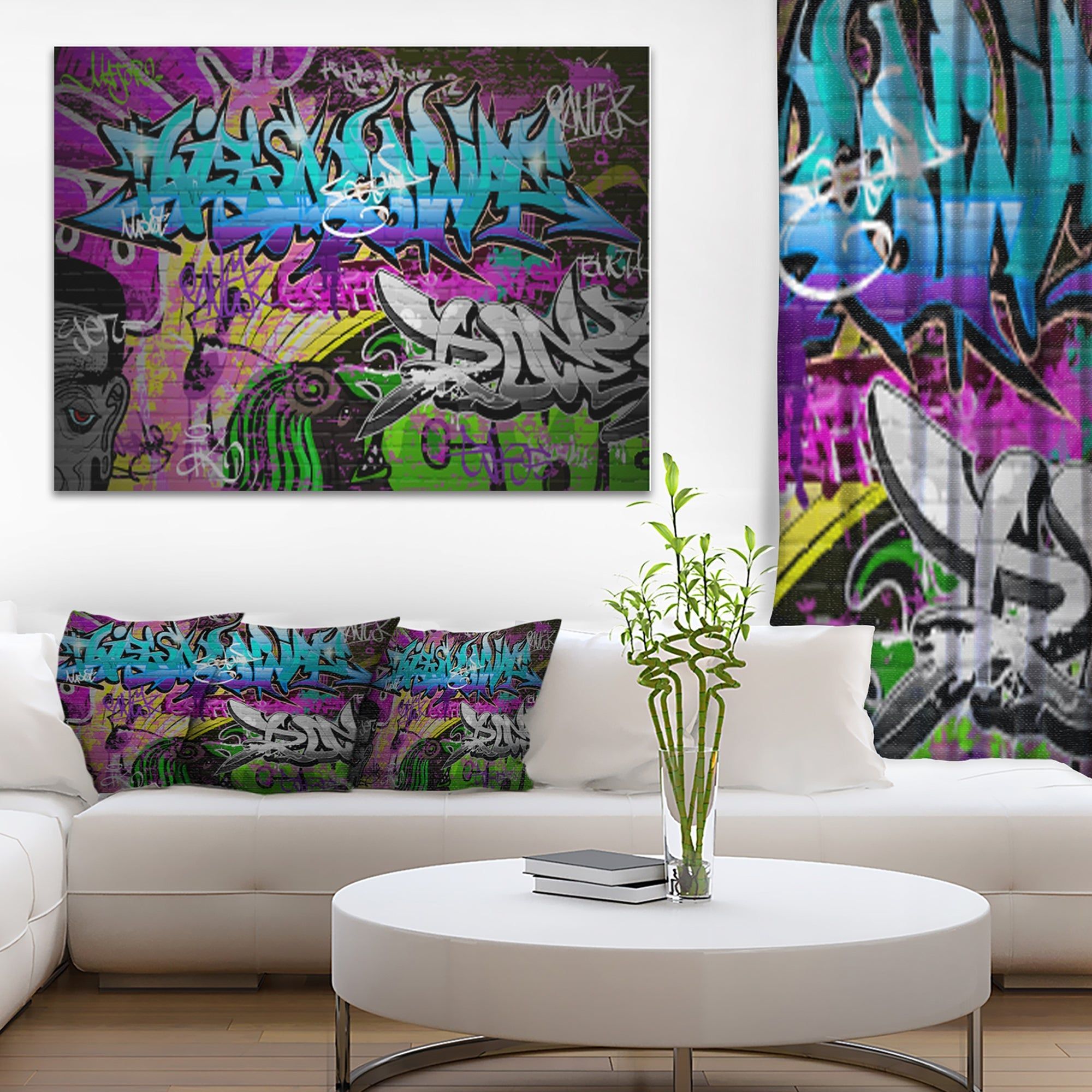 Designart – Graffiti Wall Urban Art – Abstract Street Art Canvas Print – On  Sale – Overstock – 11333303 Inside Urban Wall Art (View 12 of 15)