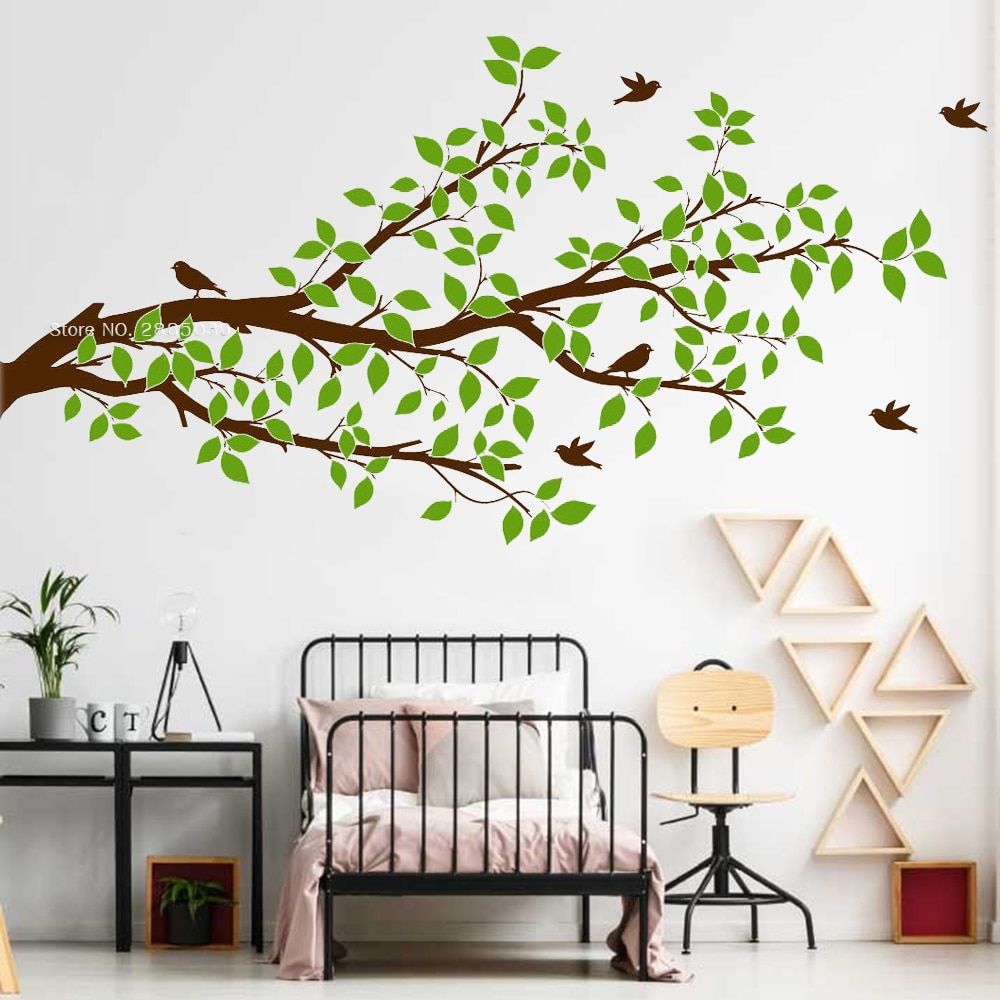 Diy Self Sticking Tree Branch Wall Decals For Living Room Branches Leaves  Birds Vinyl Sticker Art Baby Nursery Home Decor Lc1327|wall Stickers| –  Aliexpress Inside Colorful Branching Wall Art (View 15 of 15)