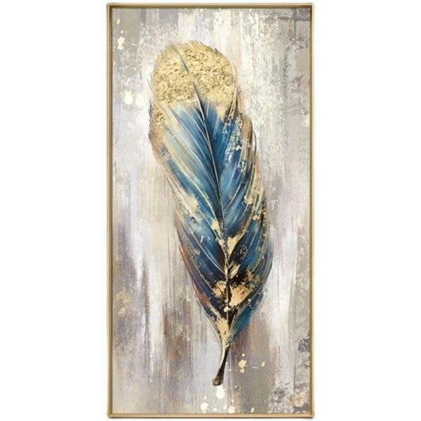 Dropship Large Feather White Gold Abstract Oil Painting Hand Painted Paintings  Wall Art Home Decor Picture Modern Oil Painting On Canvas To Sell Online At  A Lower Price | Doba With Oil Painting Wall Art (View 10 of 15)