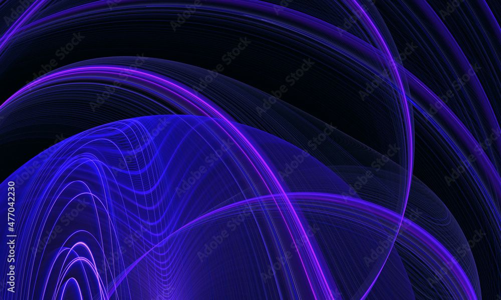 Dynamic Geometry Motion Of Violet Purple Curves In Various Planes Of  Digital 3d Artwork. Cosmic Soft Flow. Great As Wrapping, Electronics Cover  Print, Wall Art, Music, Rhythm, Sound, Decoration (View 11 of 15)