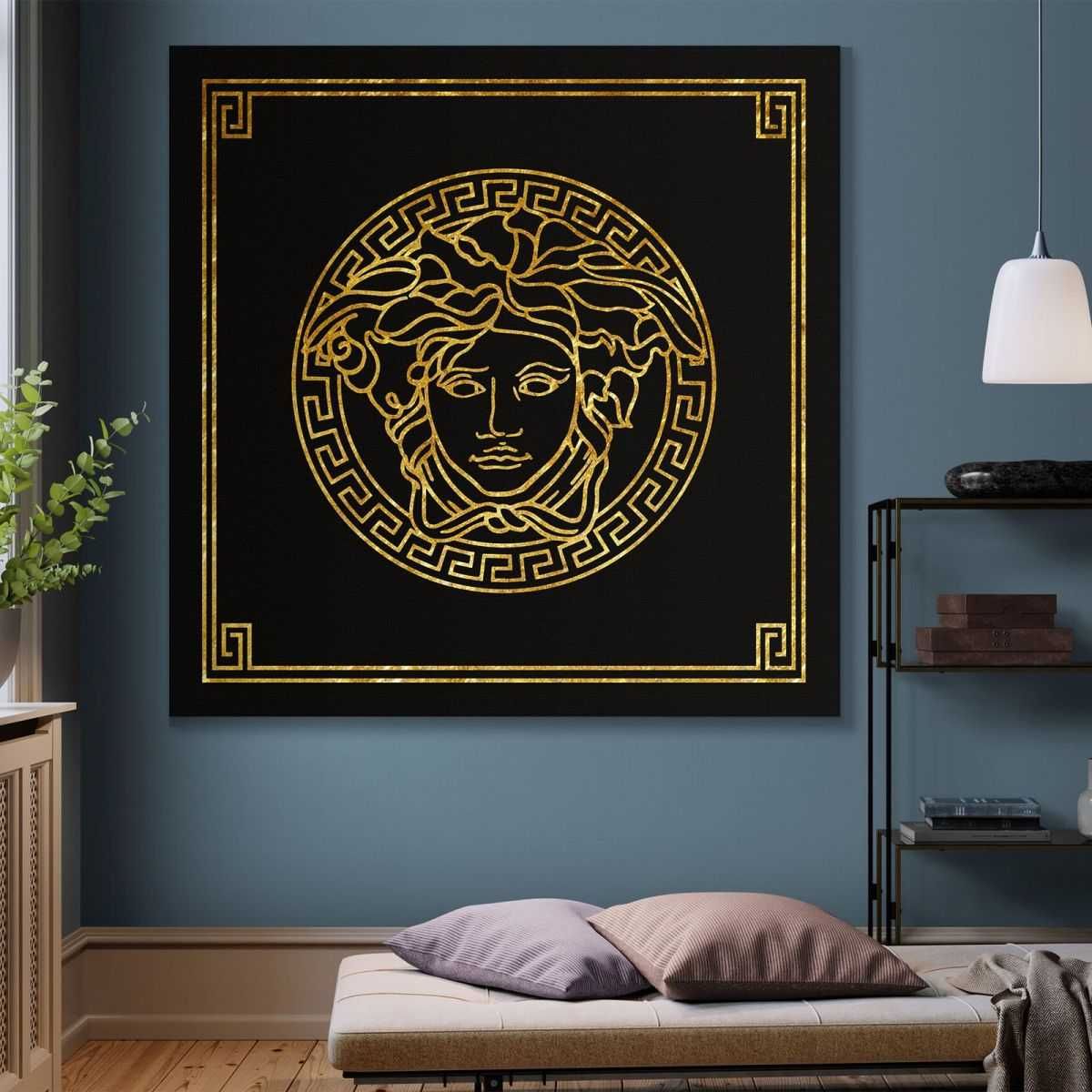 ❤️ Versace Picture Medusa Black Gold Modern Canvas Print Ve3 For Medusa Wood Wall Art (View 10 of 15)