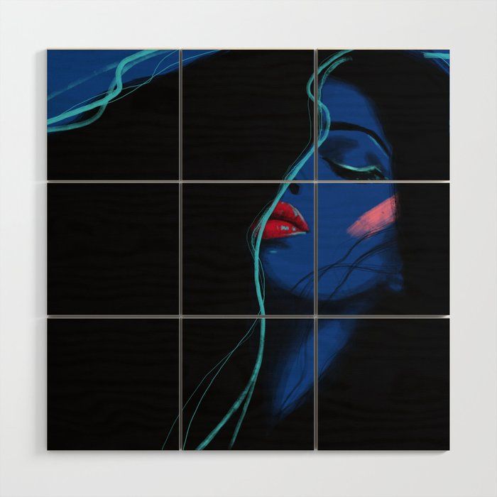 Electric 80s Blue Wood Wall Artcheyan Lefebvre | Society6 For Blue Wood Wall Art (View 6 of 15)