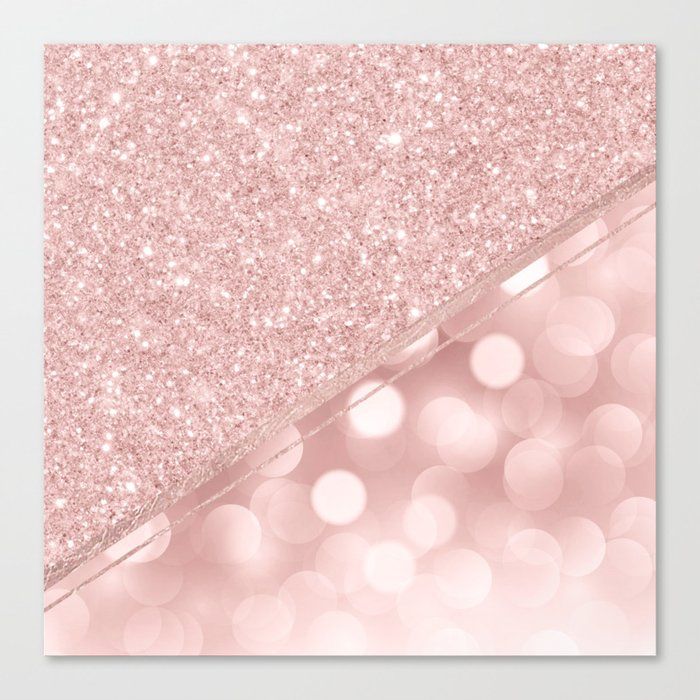 Elegant Girly Blush Pink Bokeh Glam Glitter Canvas Printpink Water |  Society6 For Glitter Pink Wall Art (View 5 of 15)