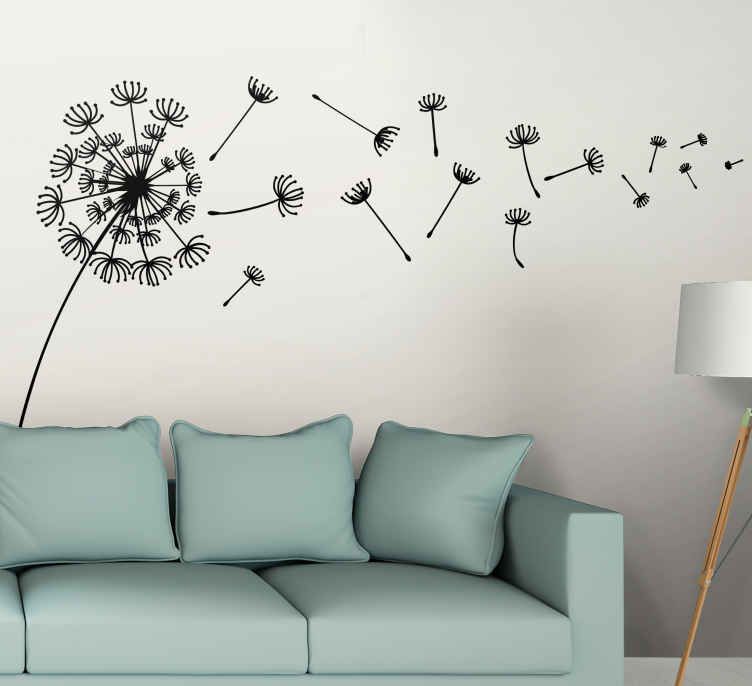 Flying Dandelions Flower Wall Decor – Tenstickers With Flying Dandelion Wall Art (View 6 of 15)