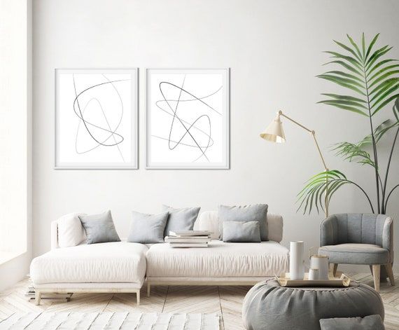 Gallery Wall Set Lines Poster Wall Art Set Of Two Line – Etsy Italia In Lines Wall Art (View 10 of 15)