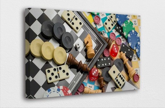 Game Room Wall Art Canvas Different Board Games Art Canvas – Etsy France With Games Wall Art (View 4 of 15)