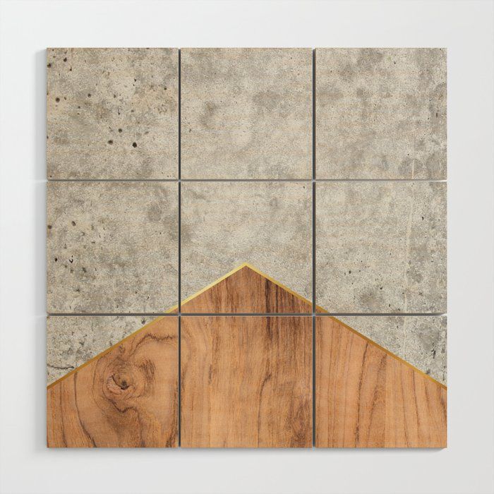Geometric Concrete Arrow Design – Wood #345 Wood Wall Artnatural  Collective | Society6 In Concrete And Wood Wall Art (View 2 of 15)
