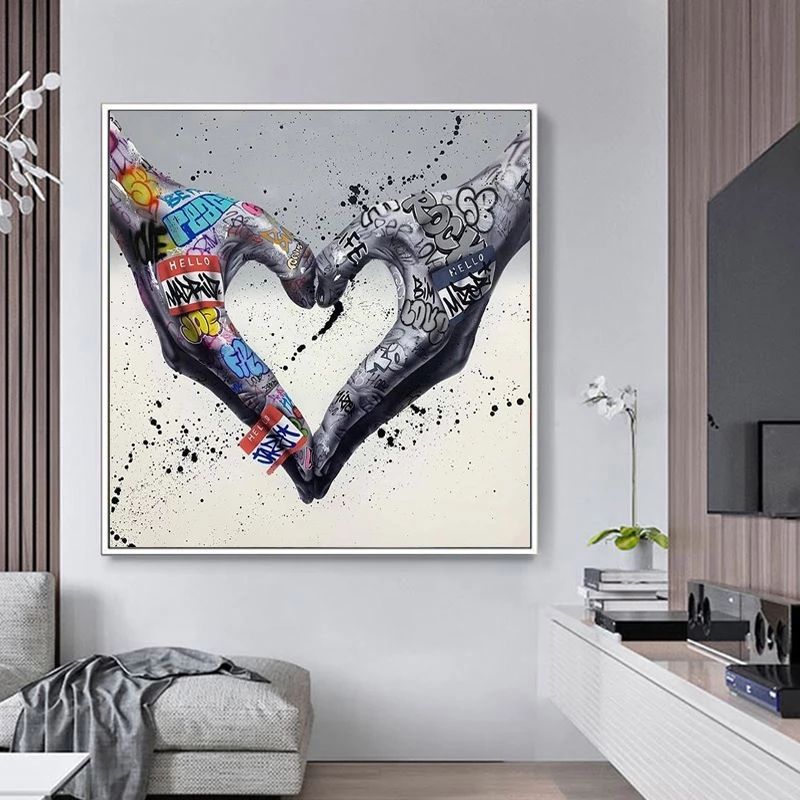 Gesture Heart Graffiti Art Canvas Painting Love Hands Wall Art Posters And  Prints Decorative Picture For Living Room Home Decor – Buy Wall Art,art  Canvas Painting,wall Art Posters And Prints Product On Pertaining To Modern Art Wall Art (View 15 of 15)