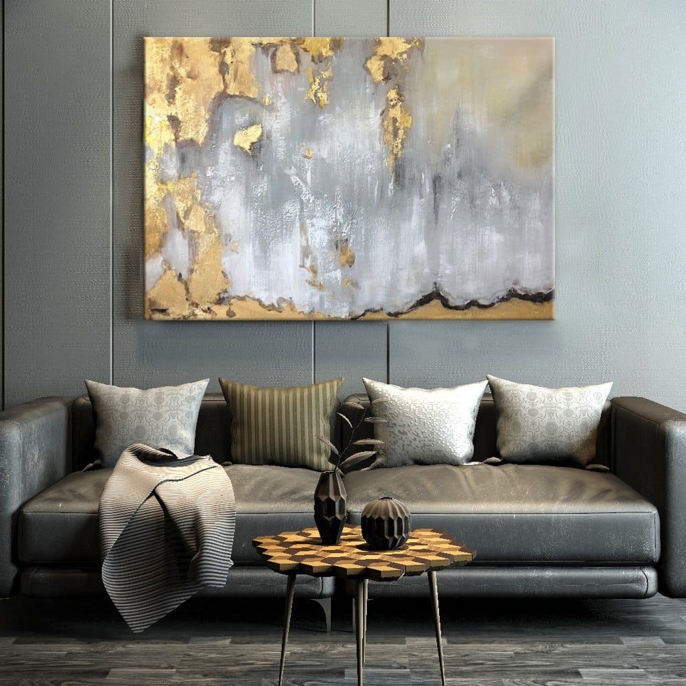 Gold Sky Abstract Painting Inside Golden Wall Art (View 11 of 15)