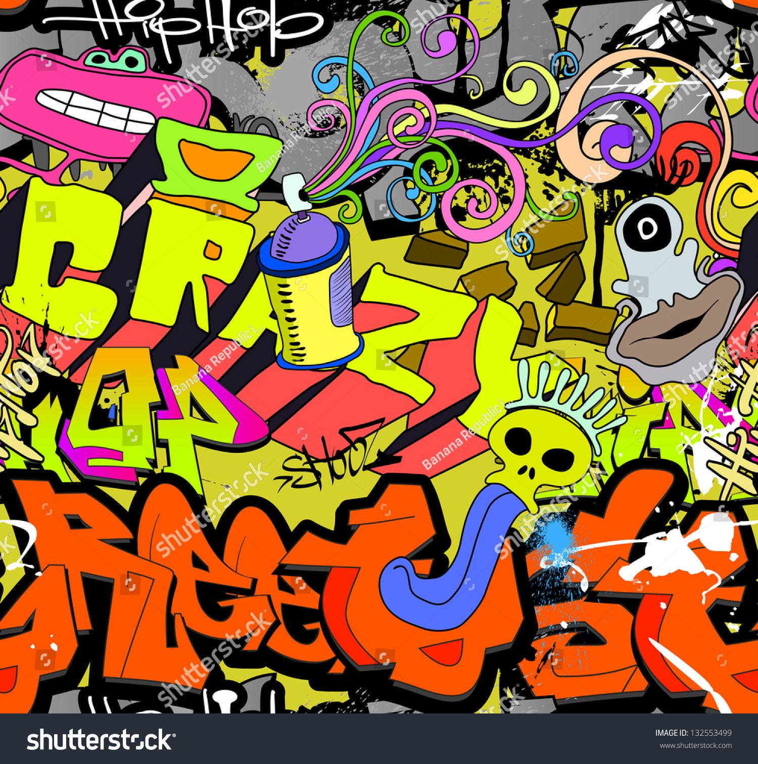 Graffiti Wall Art Background Hiphop Style Stock Illustration 132553499 |  Shutterstock With Graffiti Style Wall Art (View 11 of 15)