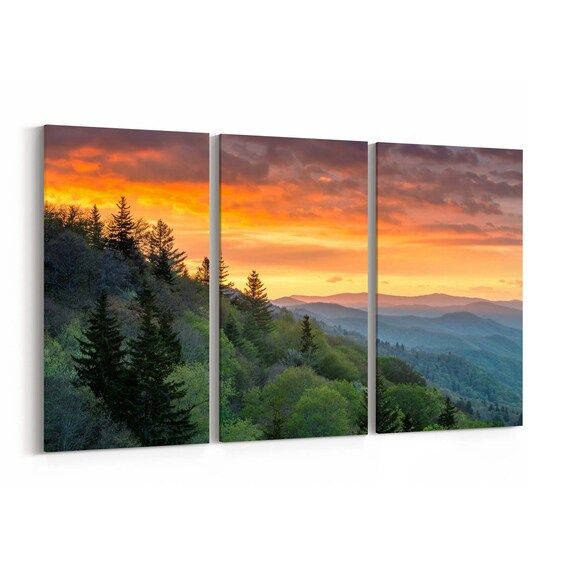 Great Smoky Mountains Wall Art Canvas Great Smoky Mountains – Etsy France Inside Smoky Mountain Wall Art (View 1 of 15)