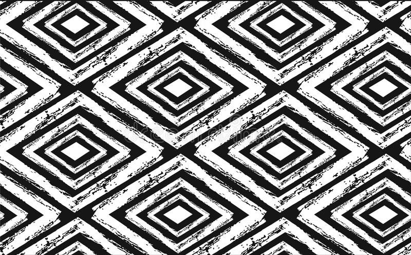 Hand Drawn Seamless Tribal Pattern In Black And Cream. Modern Textile, Wall  Art, Wrapping Paper, Wallpaper Design (View 12 of 15)