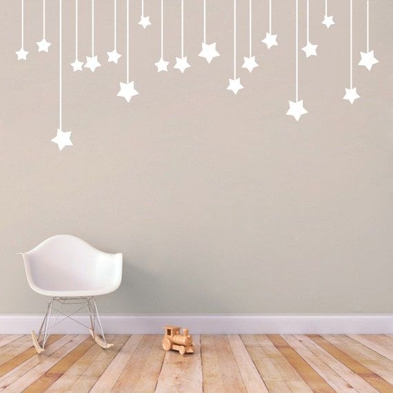 Hanging Stars Wall Decal Decorative Art Decor Sticker Pour – Etsy France With Stars Wall Art (View 6 of 15)